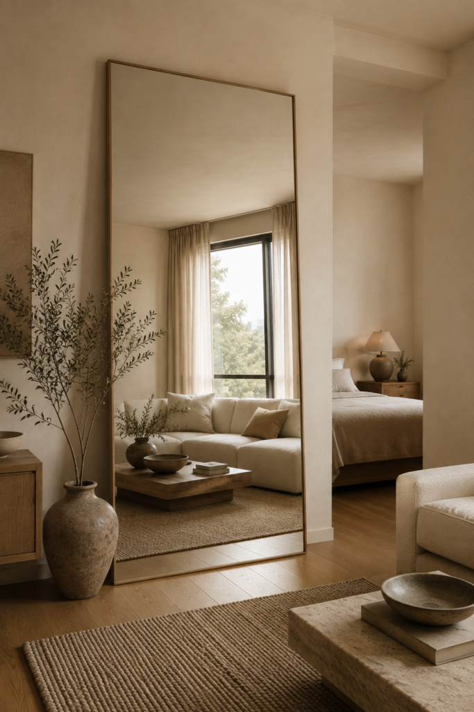 Small studio apartment mirror ideas to make a space feel larger and brighter