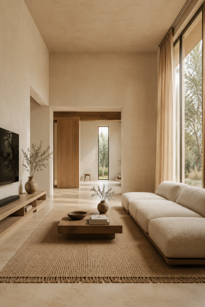 Low profile furniture making a small living room feel more spacious